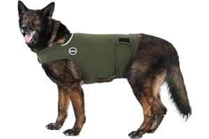 Kodervo Dog Anxiety Jacket, Skin-Friendly Dog Calming Shirt - Dog Coat for Thunder, Fireworks, Vet Visits and Separation - Keep Pet Calm Without Medicine & Training, Army Green, Medium