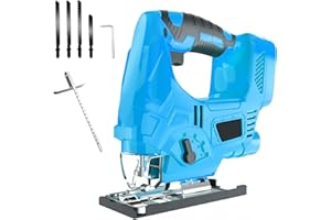 WAKKAPEINT Cordless Jigsaw Compatible with Makita 18V Battery, Electric Saws, Battery Jigsaw Powerful Copper Motor, Variable Speed Jigsaw Wood Tool, 4 Blades for Wood Metal Cutting (Tool Only)