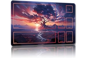 Malqiqi Playmat for MTG, 24 x 14 inches, TCG and Board Game Mat, Non-slip, Green