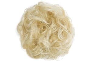 ‎CAISHA CAISHA Haarteil Haargummi Hochsteckfrisuren Brautfrisuren Voluminös Gelockt Unordentlich Dutt Kunstfaser DM15cm Platinblond G18A