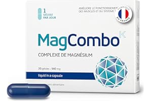 MAGCOMBOK MagCombo – Magnésium pur concentré ; formule huileuse (spéciale) pour une absorption optimale, enrichie en vitamines B2, В6, В12 et С; testé en laboratoire (Lot de 1)