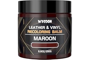 WYCOON Kit Riparazione Pelle Borgogna - Tintura Liquida, Vernice e Crema Colorante per Divani, Mobili, Sedili Auto, Scarpe, Giacca| Ripristina Pelle Graffiata e Sbiadita