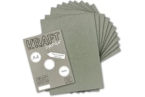‎NEUSER PAPIER 50x Vintage Kraftpapier in Grau - DIN A4 21 x 29,7 cm - 210 x 297 mm - 240 g/m² natur-graues Recycling-Papier, ökologisch Bastel-Karton Einzel-Karte - UmWelt by GUSTAV NEUSER