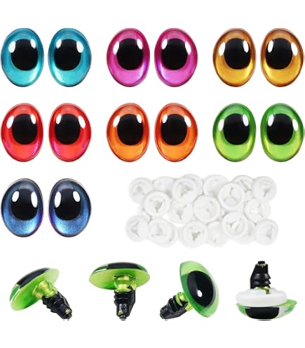 HavaCue 102 Pièces Yeux & Nez De Sécurité Amigurumi Multicolores – 10-19 Mm Pour Peluches Crochet