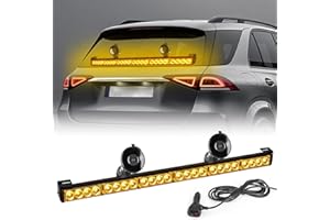 ROUTEKING Lumières stroboscopiques LED d'urgence de 27 pouces, 24 LED, feux clignotants d'avertissement pour camions, barre lumineuse de sécurité pour pare-brise pour intérieur de véhicule (ambre)