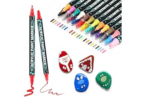 Mitoymia Rotuladores Acrilicos Permanentes Pincel 12 Colores-rotuladores tela Impermeabile Secado Lettering Rápido Marker Pen para DIY Cristal, Madera, Cerámica, piedras Doble Punta(1-2mm) (10 colors)