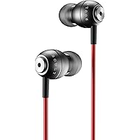 Boult Audio BassBuds Storm-X in-Ear Wired Earphones with Mic and Full Metal Body for Extra Bass & HD Sound with Passive Noise Cancellation (Red)