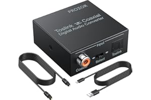 PROZOR 192KHz Bi-Directional Digital Audio Converter – Optical to Coaxial Converter, Coaxial to Optical Adapter, 5.1CH Dolby/DTS Support – For DVD, Blu-ray Player, TV, Game Console, Soundbar