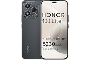 HONOR 400 Lite Smartphone 5G, 5230 mAh, 8GB RAM 256GB Memoria Dual SIM NFC, 6.7 Pouce AMOLED Eye-Care Display, 108MP avec Bouton AI Téléphone Android 15, Velvet Black