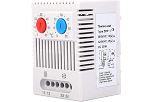 GAESHOW Interruptor de Termostato Mecánico, 0-60 ℃ Controlador de Temperatura Mecánico, Mecánico Eléctrico Compacto Ajustable Regulador de Temperatura Interruptor de Termostato