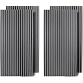 Monucep Lot de 4 panneaux muraux acoustiques, aspect bois, 120 x 60 cm, revêtement mural insonorisant, pour réduction du bruit et de l'acoustique de la pièce, pour salon, bureau, studio, gris