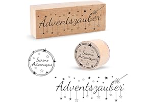 BMGRKYQX 2Pcs Advent Stempel Holz Stempel Adventszauber Schöne Adventszeit stempel Set zum Dekostempel Basteln Geschenkanhänger Kartenherstellung Scrapbooking