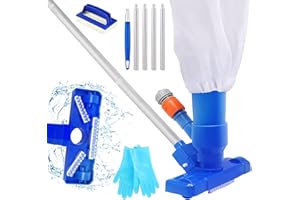 GIUGIO Odkurzacz do basenu, Odkurzacz do basenu, 5 sekcji słupków i worków siatkowych, zestaw do czyszczenia basenów termalnych basenów termalnych