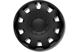 ‎KUGLO Radkappen 16 Zoll schwarz matt Erstausrüster Qualität aus robustem Kunststoff Neptun 4 Stück Radzierblenden für Stahlräder - Radblenden 4er Set für Stahlfelgen - Europäische Produktion