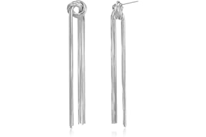 Aprilery Long Tassel Drop Earrings for Women, Fashion Gold Chain Dangle Drop Earrings Wedding Cocktail Costume Jewelry Gifts for Her