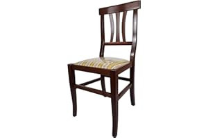 SEDAM SRL Sedia Arte Povera, Qualità TOP, diverse sedute e colorazioni, ORDINE MINIMO 2 PEZZI (Noce, Imbottita Gialla)