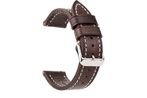 Berfine Miękkie paski do zegarków ze skóry garbowanej roślinnie, zamiennik paska do zegarka, szerokość do wyboru: 18 mm, 20 mm, 22 mm lub 24 mm