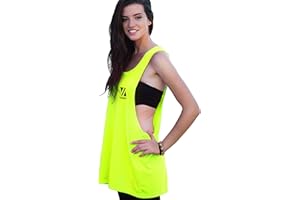 Vibrha Canotta Fitness Donna da Palestra - Top Fluo Oversize per Danza Yoga Allenamento Bodybuilding