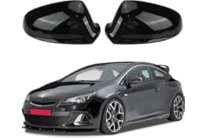 HAMON Cubierta del espejo retrovisor, 2 piezas Tapas de espejo de coche izquierda derecha Cubiertas de espejos laterales Reemplazar para Vauxhall/Opel Astra J Hatchback/GTC Coupe/Estate 2010-2016 (Negro)
