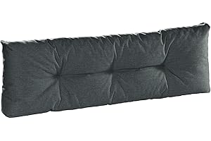 Bodyprotect Palettenkissen 120 x 40 cm Outdoor & Indoor, Bequeme Rückenlehne, Paletten Kissen, hochwertiger Möbelstoff in dunkelgrau