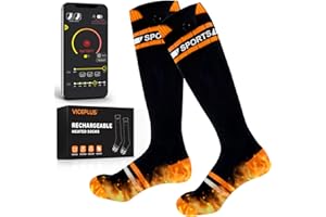 VICEPLUS Heated Socks,USB Rechargeable Heating Socks(5000mAh) with 3 Levels of Temperature Settings & APP Control,Winter Foot Warmer for Men Women Outdoor Camping Hiking Skiing Fishing Hunting