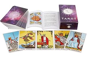 QUALIS 78 PCS Original Tarot Cards And Book For Beginners Set | Tarot Cards Deck With 100 Page Guide Book | Tarot Card Set By Pamela Colman - Smith-Waite Rider Deck For Beginners | Purple Starry