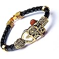 Rudraksha Shiv Om Trishul Damroo Kada for men, Lord Shiva Bahubali Cuff Bracelet for men, boys | Religious Brass Kada | Free size Bracelet For Maha Shivratri