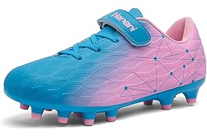 Maxome Kids Football Boots, FG/AG Boys Girls Athletic Soccer Cleats Shoes for Training, Practice, Running with Velcro