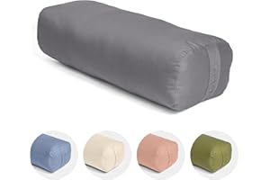 Vedara® Yoga Bolster AKAMA – Yogakissen mit Kapokfüllung für Yin Yoga – Rechteckig – Waschbarer Bezug aus 100% robuster Baumwolle – Großes Yogakissen für Restorative Yoga