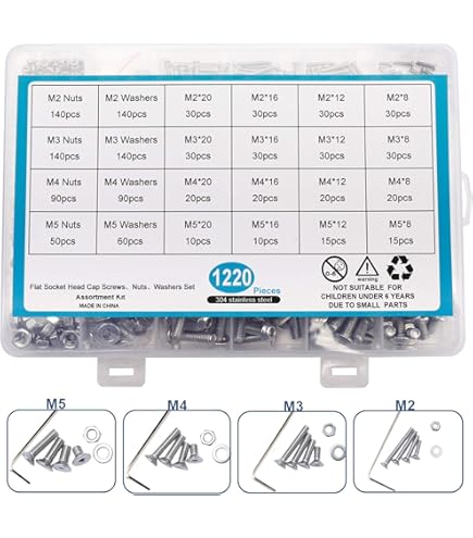 Kit 1220 Pezzi Viti E Dadi M2 M3 M4 M5 In Acciaio Inox - Set Completo Con Chiavi - Foto 9