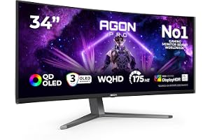 AOC AGON Pro AG346UCD, 34 Zoll Curved Gaming Monitor, 175 Hz, QD OLED, Adaptive Sync (AG346UCD)