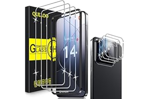 QULLOO Folia ochronna na szkło pancerne do Xiaomi 14 5G, 3 sztuki folii pancernej z 3 sztukami ochrony aparatu, z funkcją pozycjonowania, twardość 9H, folia HD przezroczysta