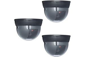 ‎RELAXDAYS Relaxdays Atrapa kamery, zestaw 3 sztuk, migające diody LED, do wewnątrz i na zewnątrz, zasilanie bateryjne, kamera monitorująca Dummy, czarna