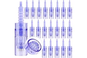 CENOZ 20 Pcs Agujas Dermapen 12 puntas para Microneedling pen, Microagulhas Agulhas De Repuesto Micro Aguja Cartucho De Slot Baioneta Regular Microneedle Cartuchos Dermapen Para Derma Pen Ultima A6/A10/M5
