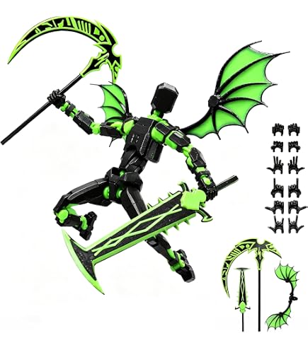 BNGXR T13 Lot De 2 Figurines D'action 14 Cm – 7 Armes Et 3 Paires De Mains Interchangeables – Articulations Mobiles, Impression 3D – Cadeau Pour Enfants