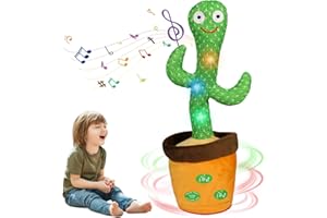 MeHoo Cactus Che Balla e Ripete con Funzione di Controllo Del Volume, Bambola di Peluche Leggera Ripetere ciò Che Si dice Baby Incoraggiare la Parola Giocattoli Regali e Decorazione Della Casa