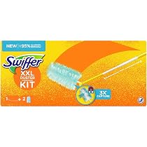 Kit Dépoussiérage Swiffer Attrape & Retient - 1 Manche + 4 Recharges - Capture Poussière Et Poils
