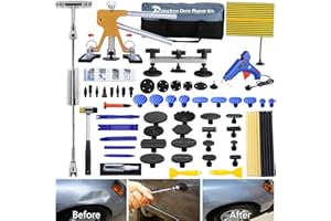 Manelord Auto Dent Puller Kit with Golden Lifter Dent Remover, Car Body Slide Hammer Paintless Dent Repair Set and Metal Bridge Puller for Vehicle Dent Removal