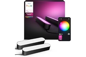 Hue Play Light Bar, 2-pack, Svart | White and color ambiance-ljus, Smart LED, 13,2 W, Tv-bakgrundsbelysning, Smart He