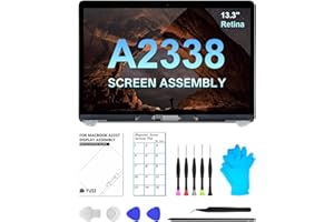 JQYDZH Ersatzbildschirm 13,3 Zoll für MacBook Pro 13 Zoll A2338 Retina M1 2020 Jahr (Modell: EMC 3578 EMC 8162 MYD83 MYD92 MYDA2 MYDC2 MNEQ3 MNEP3 MNEJ3) Full LCD Screen Display Assembly (Space Grey)