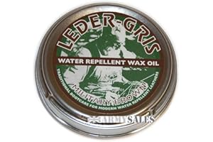 Altberg Leder Gris Water Repelling Leather Boot Wax Oil - Waterproofing for Brown Military Boots 40g Tin