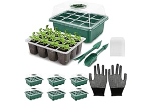 VDYXEW Zimmergewächshaus Anzuchtkasten, 6 Stück 72 Zellen Mini Gewächshaus Anzucht Set,Mini Gewächshaus Ideal für Pflanzenwachstum und Saatgutkeimung.