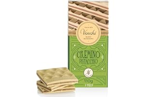 Venchi - Tableta de Cremino de Pistacho, Chocolate con Leche Y Blanco con Pasta de Pistacho, 110 g, Sin Gluten, Sin Colorantes y Sin Conservantes