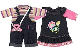 ZWOOS 2 Pezzi Vestiti per Bambole 30-40 cm, compatibili con JC Toys, Manhattan Toy e Altri, Regali per Ragazze, Bambini (Set 1)