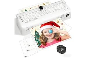 ‎LADISHAN Laminiergerät, Laminiergerät A4 mit schnelles Aufwärmen, A4/A5/A6 Laminiergeräte 80-125 Mic mit integriertem Schneidegerät für Heimgebrauch Büro Schule Fotos