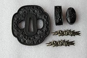 BOHIHYU Tsuba Fuchi Kashira Menuki Iron (Alloy) 11-23