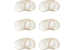 LHPNQTF 60 anelli di metallo, 3 pollici di cattura dei sogni d'oro, anello della corona del fiore del metallo, decorazione fai da te della corona del fiore di nozze