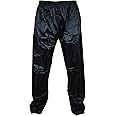 New Mens Womens Waterproof Over Trousers Rain Pants Motorcycle Fishing Hiking (Medium ( M ), Black)