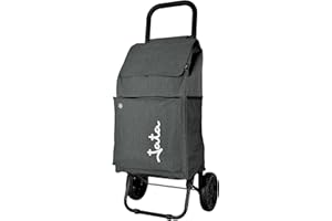 JATA HCAR2504 - Carro de la Compra 2 Ruedas. De 40L con Bolsa Refrigerante para Congelados. Carga hasta 30 kg. Bolsillos Laterales y Trasero. Chasis de Acero. Ligero