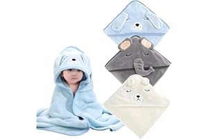 ‎SELECT ZONE Select Zone 3 Stück Babyhandtuch mit Kapuze 80x80cm Baby Kapuzenhandtuch Weich Baby Badetuch Super saugfähig Bademantel für Babys und Kleinkinder (Kombination 1)